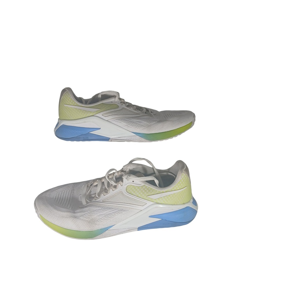 Reebok Nano X2 Training Shoes 7 White Neon Lime Blue CrossFit Gym GZ6437